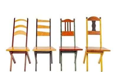 Set of Four Folding Wall Chairs by Stephen Perrin