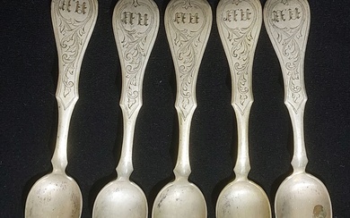 Set of silver spoons, work of art. signed. Total...