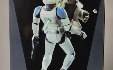 SideShow Collectibles Star Wars Yoda and Clone Trooper Dans sa boite d'origine (Mauvaise état)