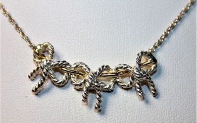 Silver, Yellow gold - Tiffany & Co. 3 Ribbon Necklace 925 Silver 750 Yellow Gold