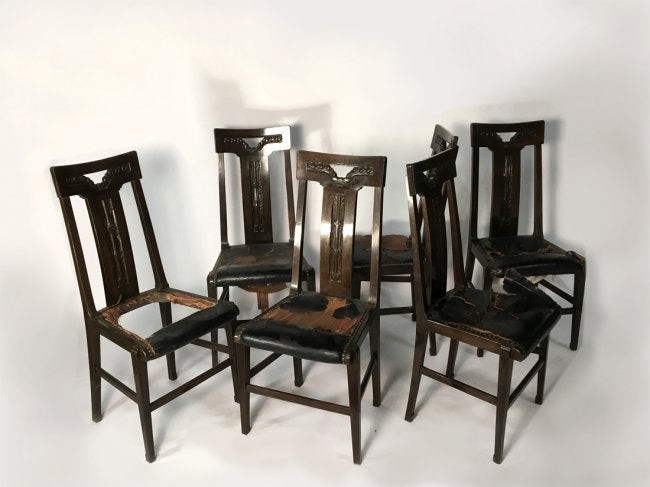 Six chairs by G. Cometti Torino 1910