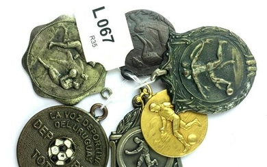Six football medals