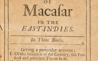 South East Asia.- Nicolas (Gervaise) An Historical Description of the Kingdom of Macasar in the East-Indies, first English edition, 1701.