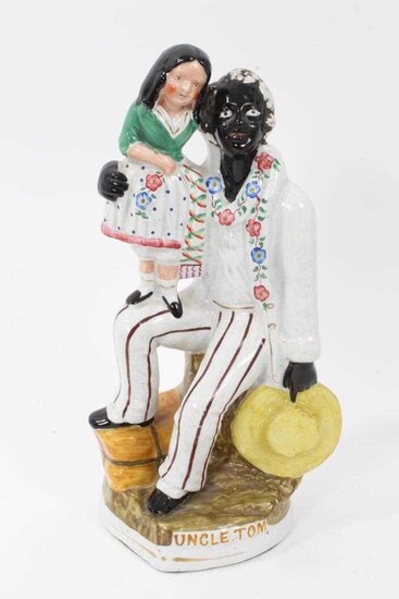 Staffordshire pottery group of Uncle Tom and Little Eva