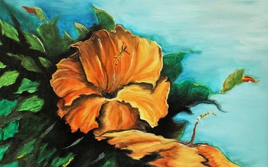 TRACY NEWTON HIBISCUS FLOWER PAINTING