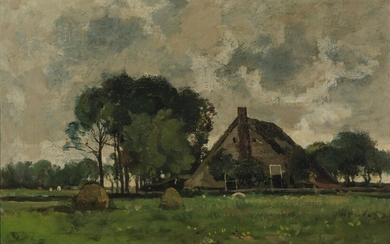 (-), Théophile de Bock (1851-1904) Landschap met boerderij...