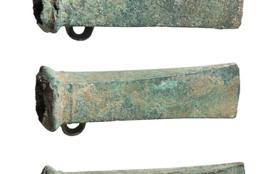 Three Breton bronze axes type Dahouet, late Bronze Age to early Iron Age of Western Europe, 10th