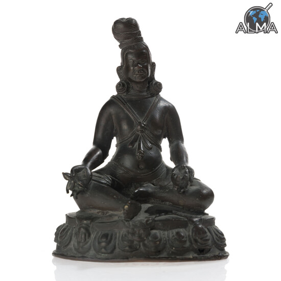 Tibetan Bronze Sculpture in the Figure of a MAHASIDDHA Religious Priest, 19th century