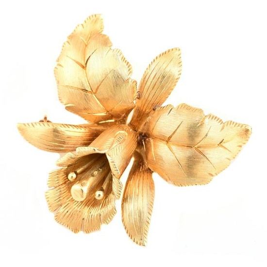 Tiffany & Co. 18k Yellow Gold Daffodil Brooch.