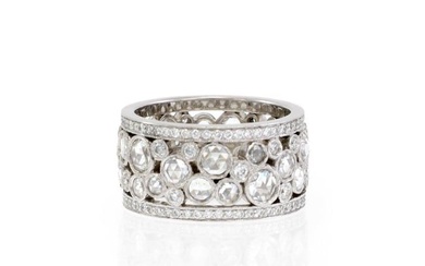 Tiffany & Co. Cobblestone 2.10ct Diamond Platinum 10mm Wide Band Ring