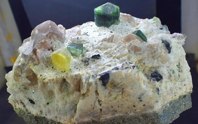 Tourmaline Crystal , Triphane Kunzite , Apatite