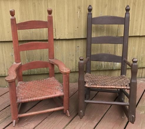Two Antique 19th C American Child's Rocking Chairs