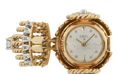 Two-Color Gold and Diamond Covered Watch-Ring, Ebel