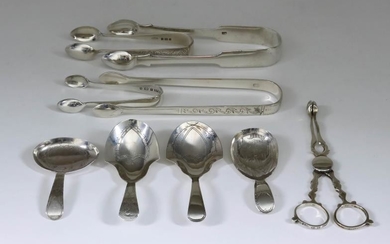 Two George III Silver Caddy Spoons, Two Other Silver...
