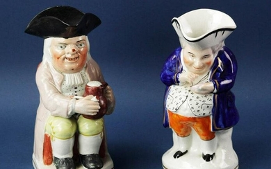 Two Staffordshire Pottery Toby Mugs