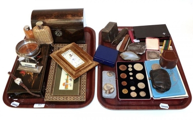 Two cased Parker pens, a set of sovereign scales, various...