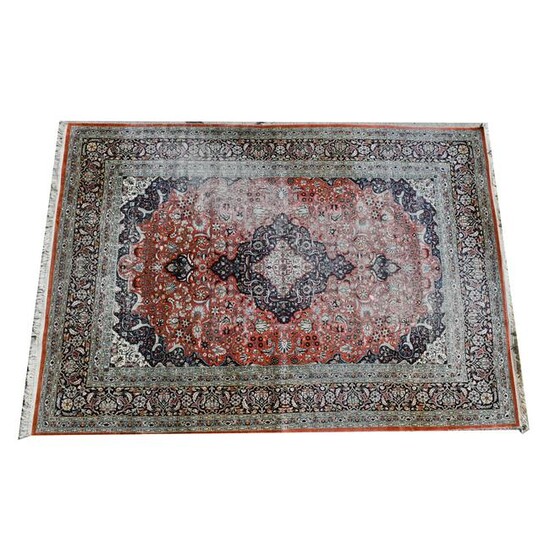 Unusual Persian Silk Warp Carpet