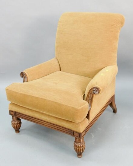 Upholstered club chair having high back, ht. 42", wd.