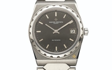 VACHERON CONSTANTIN. A RARE STAINLESS STEEL AUTOMATIC WRISTWATCH WITH DATE, BRACELET, CERTIFICATE AND BOX
