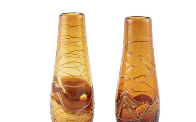 VASES A pair of vintage glass vases. c....
