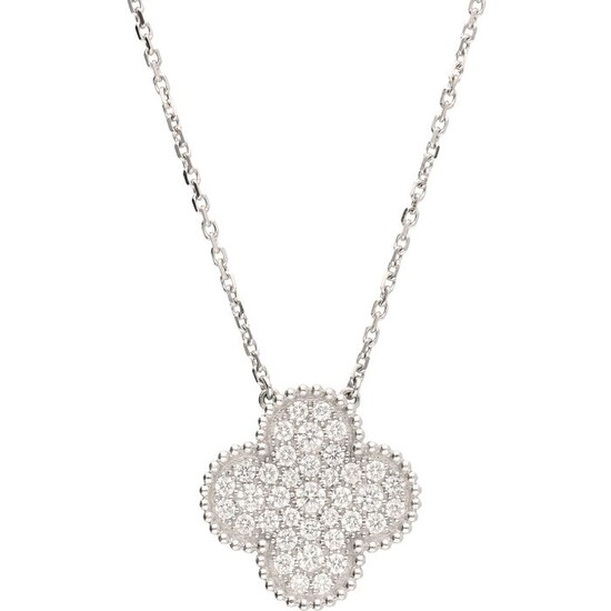 Van Cleef & Arpels - 18 kt. White gold - Necklace with pendant - 0.88 ct Diamond