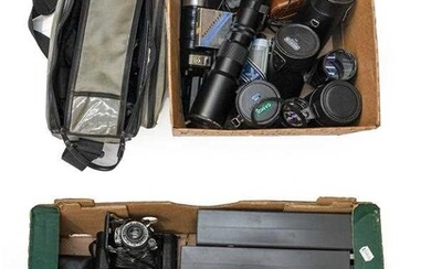 Various Cameras And Lenses including Ensign-Selfix 20, Contaflex, Dekko...
