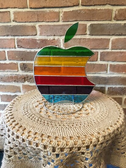 Very Rare stained glass work of art of Apple Computer - Glass (stained glass)