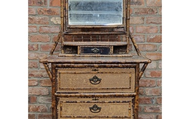 Victorian Aesthetic Movement bamboo and rattan dressing ches...