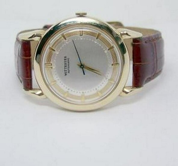 Vintage 14k Gold WITTNAUER Mens Automatic Watch 1960s