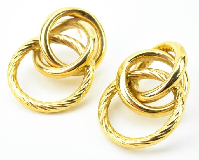 Vintage 14kt Yellow Gold Multi Ring Earrings