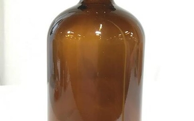 Vintage Amber Toned Apothecary Bottle W Stopper