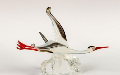 Vintage Crystal Figurine, Stork