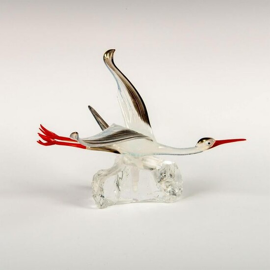 Vintage Crystal Figurine, Stork
