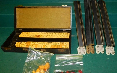 Vintage Oriental Mahjong Set in Box