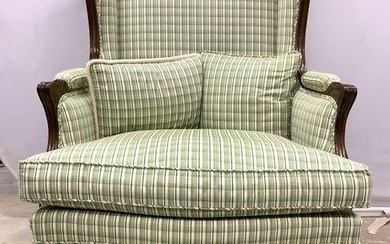 Vntg Louis XV French Upholstered Wingback Chair