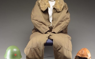 WWII JAPANESE FUR-LINED FLIGHT SUIT, GLOVES, &