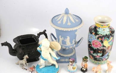 Wedgwood jasperware vase and other ceramics
