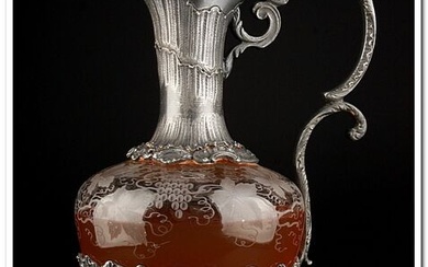 Wine decanter - Art Nouveau - Silver-plated