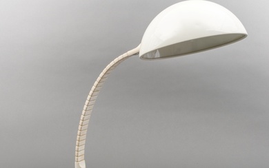Witte metalen en kunststof tafellamp, model Vertebra, uitvoering Martinelli...