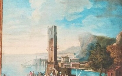 anonimo italiano - paesaggio marino-XVIII secolo