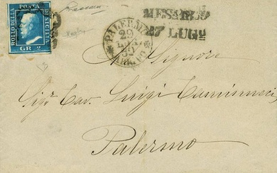 lettera con testo da Messina a Palermo del 27.7.1859 con...