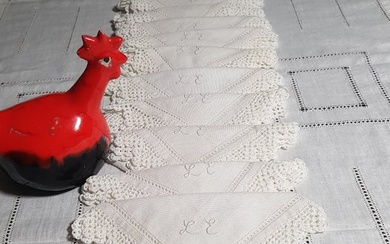 tablecloth with pure linen napkins - Tablecloth (12) - 260 cm - 180 cm