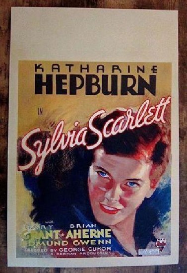 SYLVIA SCARLETT ’35 WINDOW CARD POSTER KATHARINE