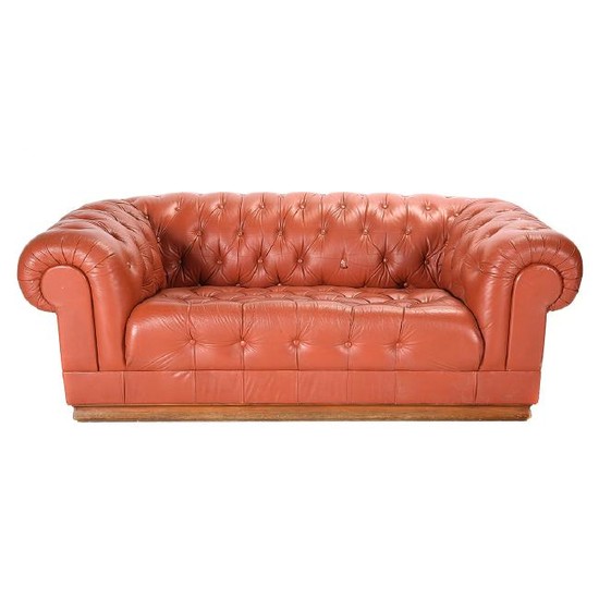 Victorian-Style Chesterfield Sofa with Burnt Orange