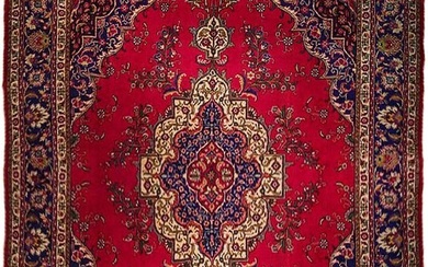 10 x 13 Red Semi Antique Persian Sarouk Rug