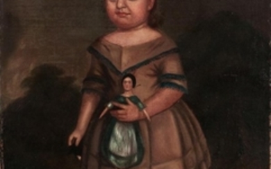 American School, Mid-19th Century Child Holding a Doll