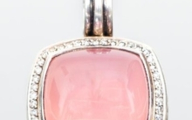David Yurman Rose Quartz and Diamond Pendant