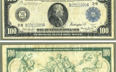 DH Fr 1130 1914 (B-New York) $100 Federal Reserve Note