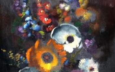 R. Faber, Floral 1, Oil on Canvas