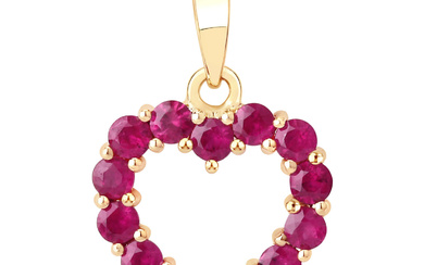 10KT Yellow Gold 0.43ctw Ruby Pendant